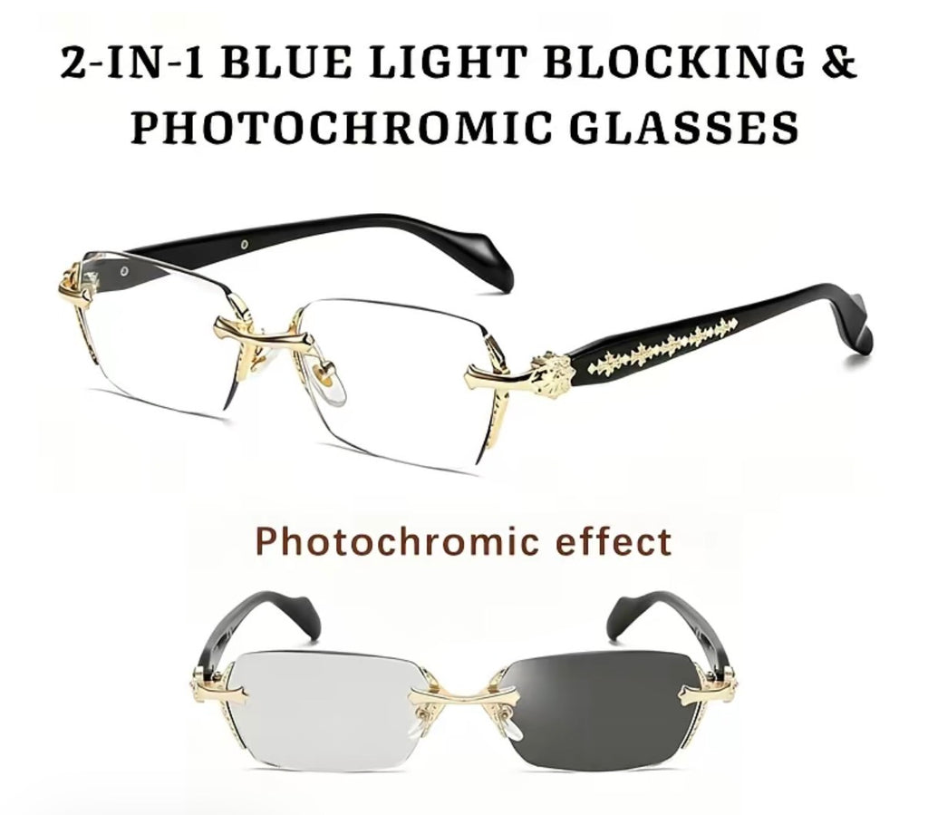 LuxeGold Transition Blue-Light Blocking Glasses
