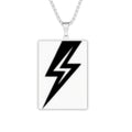 Logo Lightning Bolt Pendant Necklace — Personalized Photo Rectangle Charm