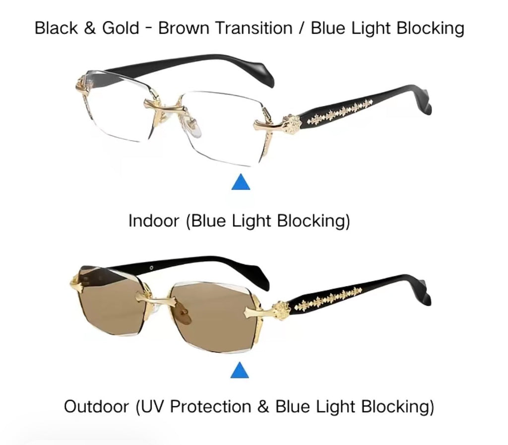 LuxeGold Transition Blue-Light Blocking Glasses